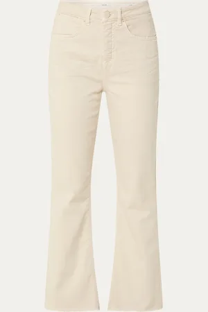 Opus Eboni French high waist flared cropped jeans met gekleurde wassing