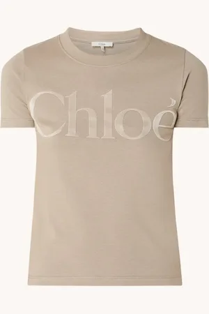 Chloé T-shirt met flock logoprint