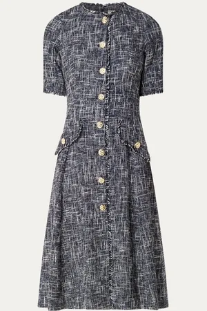 L.K. Bennett L-K-Bennett Suzie midi blousejurk met tweed-look