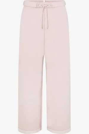 SKIMS Cotton Fleece mid waist straight fit loungebroek met steekzakken