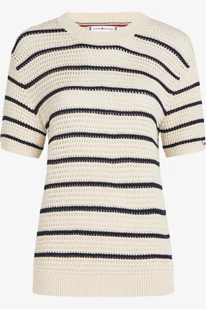 Tommy Hilfiger Grofgebreide trui in biologische katoenblend