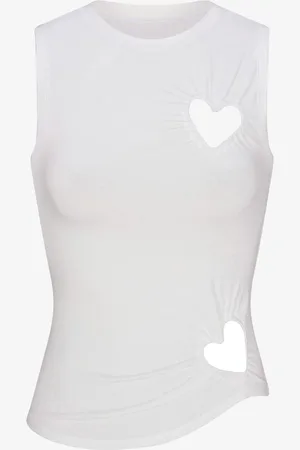 SKIMS Cotton Jersey mouwloze top met cut-out details