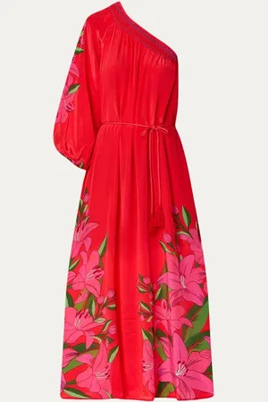 Farm Rio Summer maxi one shoulder jurk met bloemenprint