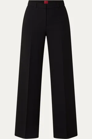 HUGO BOSS Hasene high waist wide fit pantalon met steekzakken