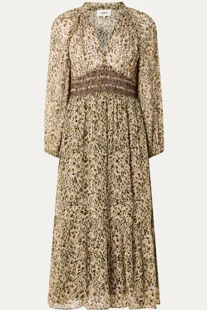 Bash Coraly midi tuniekjurk met pofmouw en print