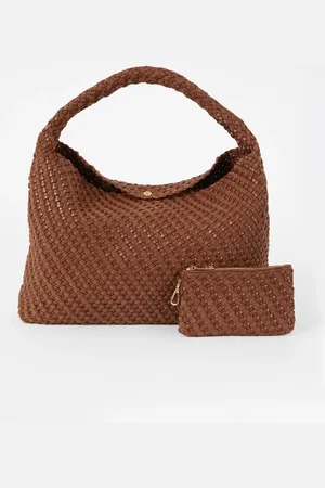 Dune Deliberate XL schoudertas met gevlochten detail en uitneembaar etui