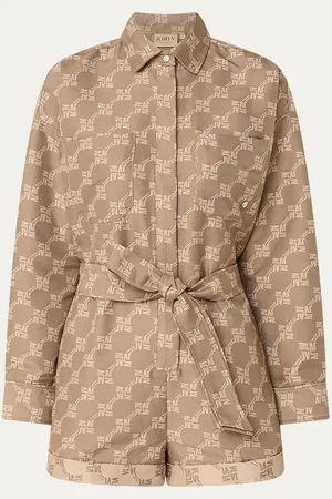 Josh V Straight fit playsuit met strikceintuur en logoprint