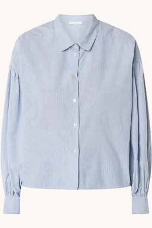 BY-BAR Sarah cropped oversized blouse met streepprint