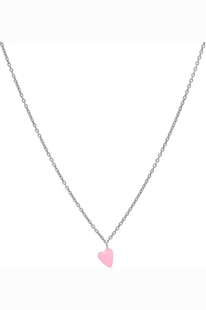 ANNA + NINA Rose Heart Beat ketting van zilver