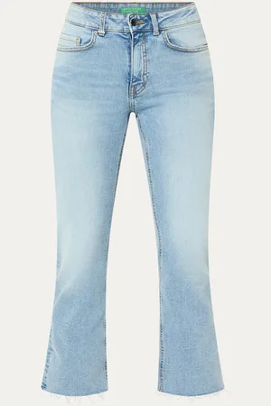 Benetton Mid waist bootcut cropped jeans met steekzakken