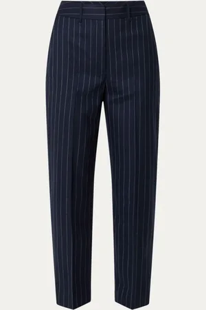 L.K. Bennett L-K-Bennett TR Bella high waist tapered fit cropped pantalon met krijtstreep