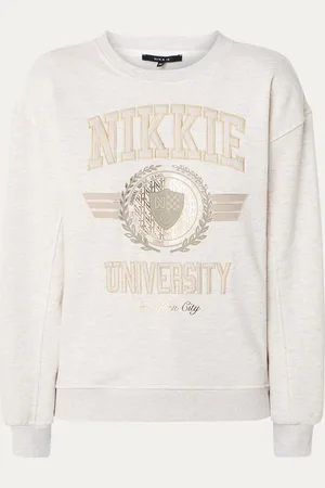NIKKIE. University Gold sweater met logoborduring