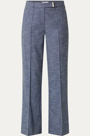 Aaiko Chantalle high waist wide fit pantalon met persplooi en steekzakken
