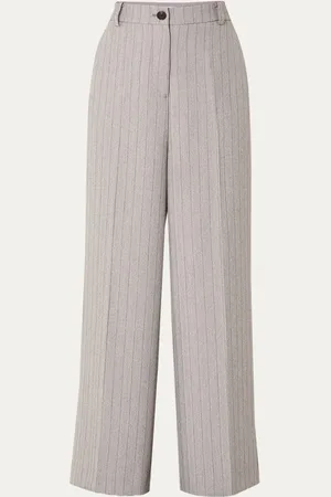 Modstrom Merida high waist wide fit pantalon met streepprint