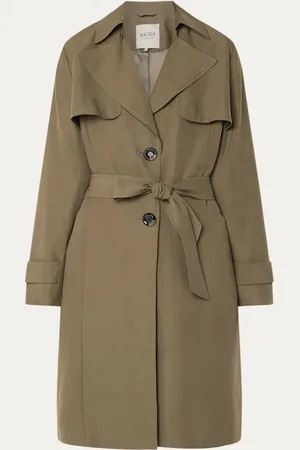Claudia Sträter Trenchcoat van lyocell met strikceintuur