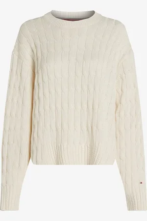 Tommy Hilfiger Kabelgebreide pullover van biologisch katoen