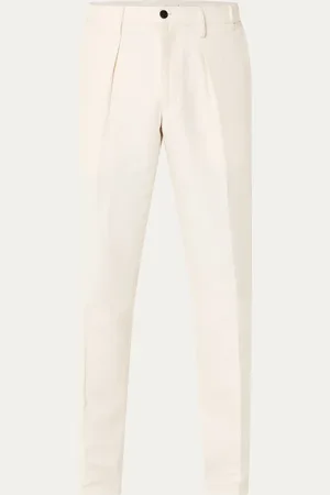 Profuomo Straight fit chino in linnenblend met steekzakken
