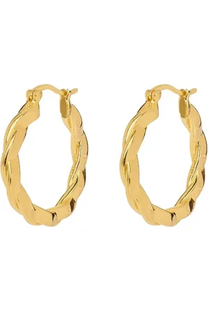 ANNA + NINA Large Twisted oorringen verguld