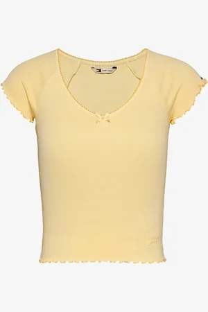Tommy Hilfiger Cropped T-shirt met ribstructuur