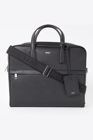 HUGO BOSS Zair businesstas van leer met 15 inch laptopvak