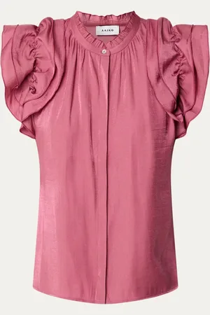 Aaiko Gezana Vis blouse met glanzende finish