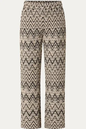 Expresso High waist wide fit pantalon met grafische print en steekzakken