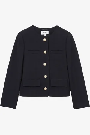 Reiss Nola jack van wol met klepzakken
