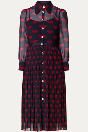 L.K. Bennett L-K-Bennett Tallis semi-transparante midi blousejurk met print