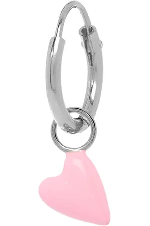 ANNA + NINA Rose Heart Beat enkele oorring van zilver