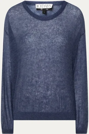 10 days Semi-transparante fijngebreide trui in merino wolblend