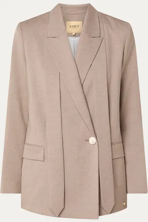 Josh V Ise double-breasted blazer met afneembare sjaalkraag en klepzakken