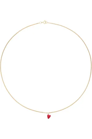 ANNA + NINA Heart Beat ketting verguld