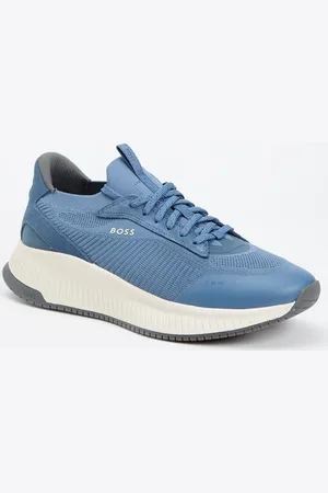 HUGO BOSS Sneaker met gebreid bovenwerk en suède details