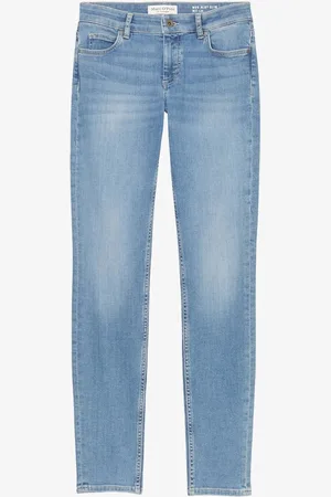 Marc O’ Polo Mid waist slim fit jeans van biologisch katoen met steekzakken