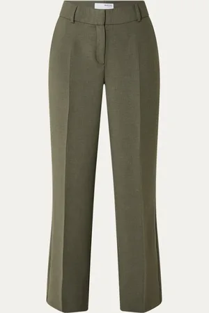 SELECTED Rita high waist wide fit pantalon met steekzakken