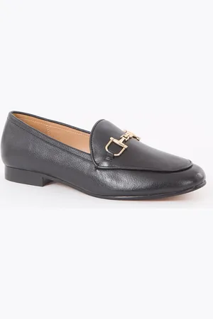 Dune Wide Fit Glair loafer van leer met horsebit