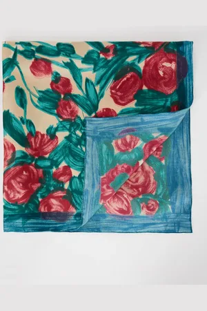 Max Mara Sjaal van zijde met bloemenprint 90 x 90 cm
