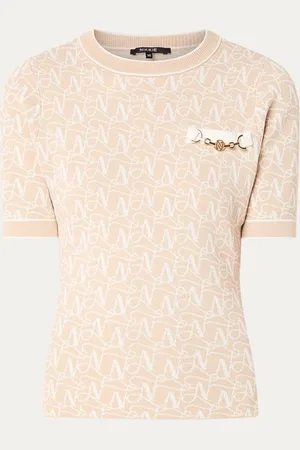 NIKKIE. Imphali fijngebreide top met ingebreide logoprint