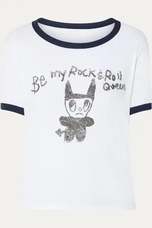 Zadig & Voltaire Woos T-shirt in linnenblend met strass