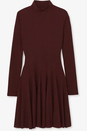 Reiss Savannah fijngebreide mini jurk met plooien