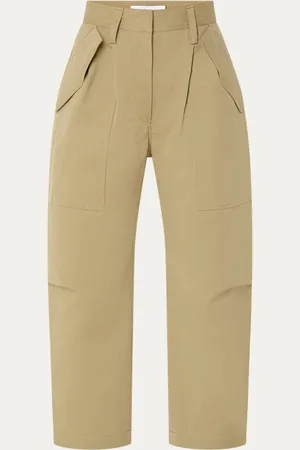 IRO Natsa high waist straight fit chino in linnenblend met steekzakken