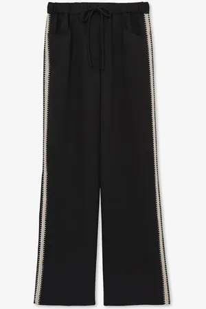 Reiss Inaya high waist wide fit broek met borduring