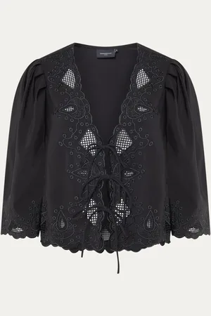 Copenhagen Muse Madelyn top met borduring en strikdetail