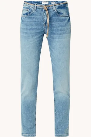 Rosner Masha mid waist slim fit cropped jeans met strikceintuur