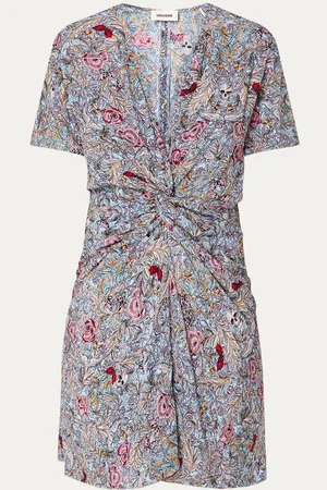Zadig & Voltaire Rozom mini tuniekjurk met bloemenprint met V-hals