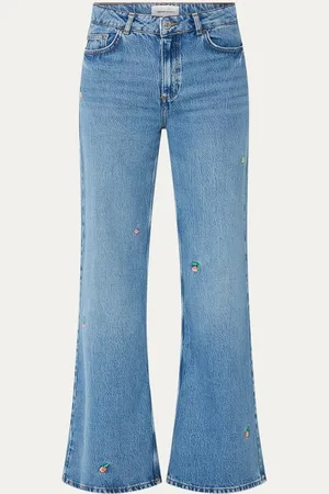 Fabienne Chapot Thea high waist wide leg jeans in lyocellblend met borduring