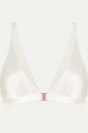 Simone Pérèle Symphonie bralette van satijn met kant
