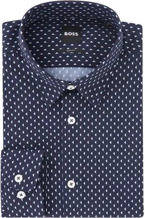 HUGO BOSS Roan slim fit overhemd met microdessin