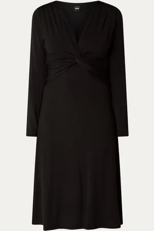 HUGO BOSS Eulo midi jurk met geknoopt detail