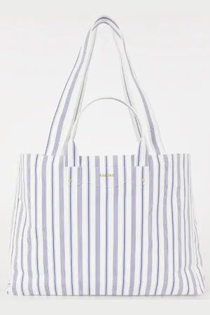 Sandro Shopper van canvas met streepprint